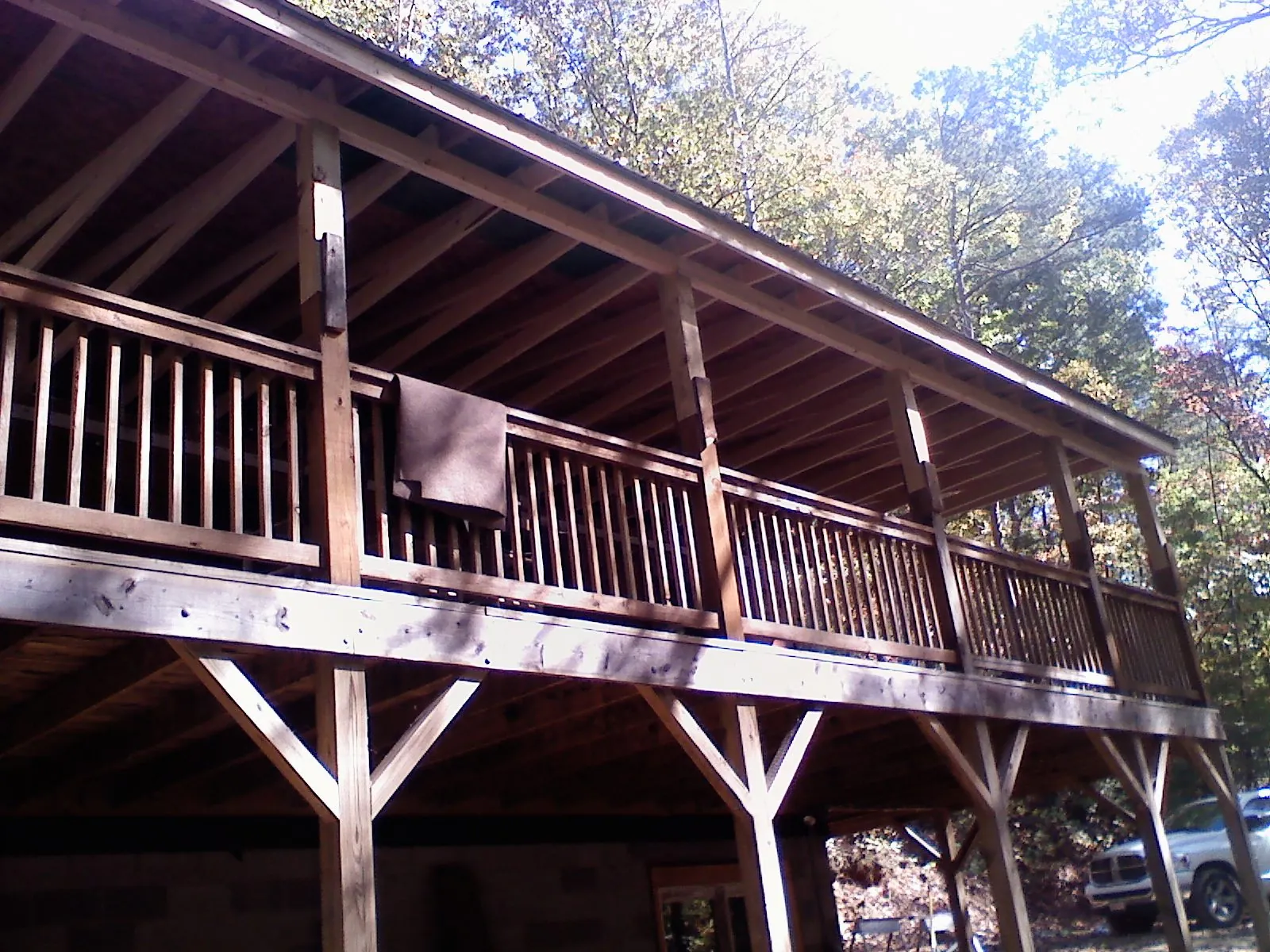 Timber framing under a new elevated porch and deck — Roof Leak Repair in Castaic by Roofing Brothers